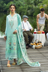 FAMIGLIA | 3Pc Unstitched Suit Chikankari Lawn Solace Ombre By Mushq